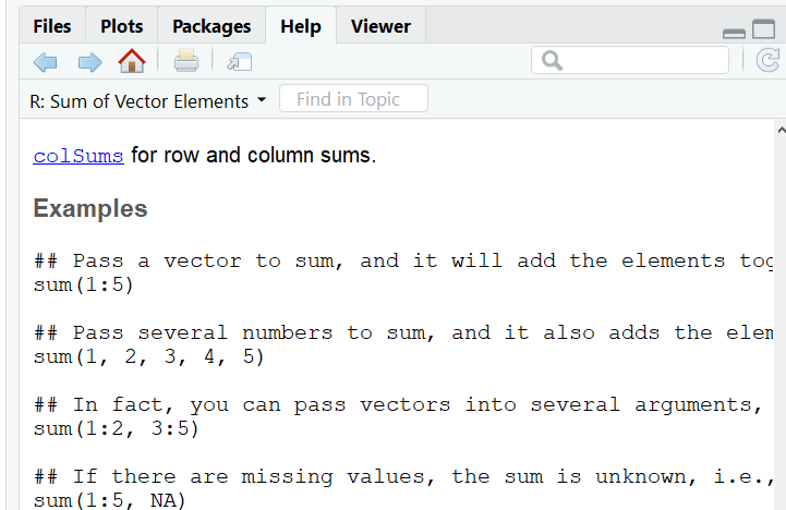 Examples of sum code